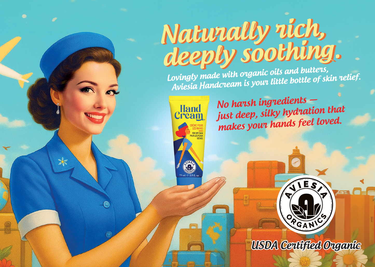 NEW! Aviesia Organics Dry Skin Hand Cream 75ml